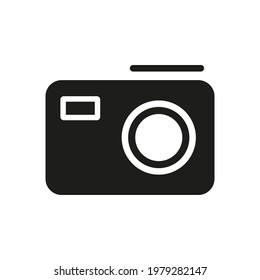 camera solid black icon vector