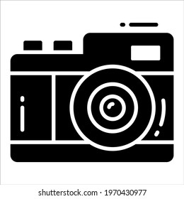 Camera solid black vector Icon. that can be easily modified or edit