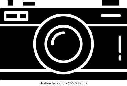 camera solid glyph vector illustration