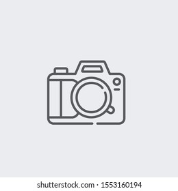 Camera solid grey vector icon