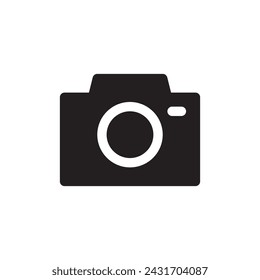 camera solid icon in simple flat trendy style isolated on white background