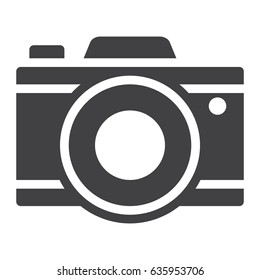 Camera solid icon, Travel and tourism, vector graphics, a filled pattern on a white background, eps 10.