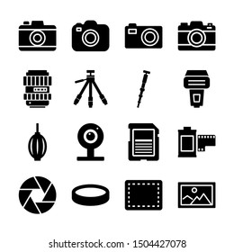 camera solid icons vetor design