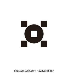Camera, squares, circle geometric simple symbol logo vector