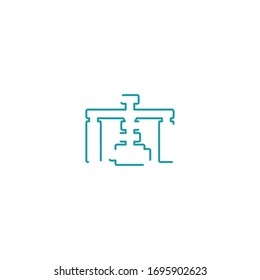 Logo-Design der Kamera mit einfacher Linienart