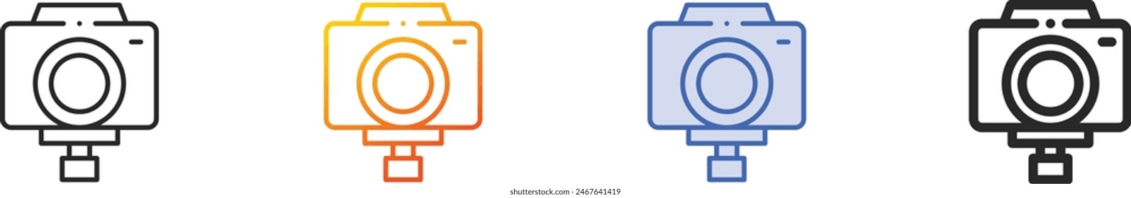 camera stand icon.Thin Linear, Gradient, Blue Stroke and bold Style Design Isolated On White Background