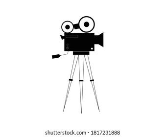 camera with stand on white background