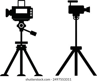 camera stand simple black silhouette Bundle.