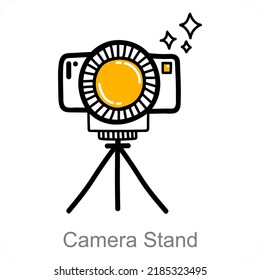 Camera Stand And Tripod Icon Concept