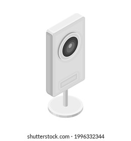 Camera Stand as Wireless Network Communication Technology Isometric Vector Illustration