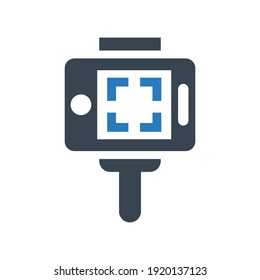 Camera stick icon.cam,photography (vector illustration)