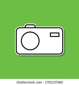 Camera sticker icon. Simple thin line, outline vector of photography icons for ui and ux, website or mobile application