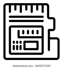 Camera storage icon outline vector. Content shooting portable cam. Capturing snapshot apparatus