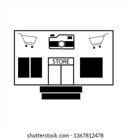 camera store icon,vector best flat line icon.
