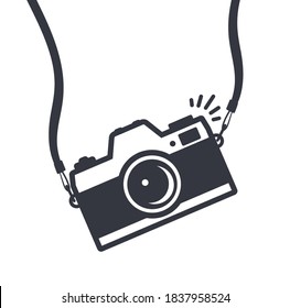 camera with strap icon symbol vector isolated