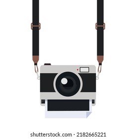 camera strap with picture vector doodle