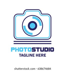 camera studio, shutter, camera store logo with text space for your slogan / tag line, vector illustration