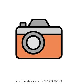 Camera, summer icon. Simple color with outline vector elements of vacation icons for ui and ux, website or mobile application