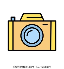 Camera, summer, photo Icon vector image. Can be used for Summer and Holidays. Suitable for mobile apps, web apps and print media.