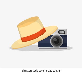 Camera of summer and vacation design