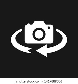 Camera switch vector icon. filled flat sign for mobile concept and web design. Rotate photo camera mode simple solid icon. photo camera sign icon. Change front to back