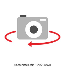 Camera switch vector icon.Switch from front to back camera flat icon for apps. 