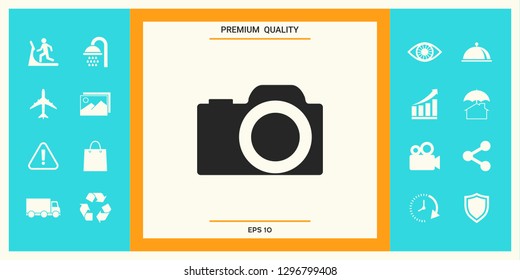 Camera symbol icon. Graphic elements for your design