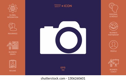Camera symbol icon. Graphic elements for your design