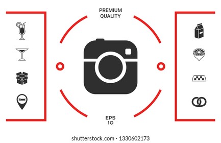 Camera symbol icon. Graphic elements for your design