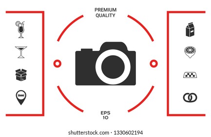 Camera symbol icon. Graphic elements for your design