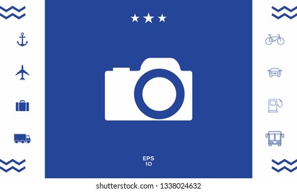 Camera symbol icon. Graphic elements for your design