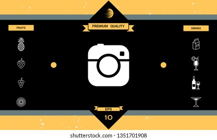 Camera symbol icon. Graphic elements for your design