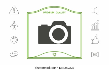 Camera symbol icon. Graphic elements for your design