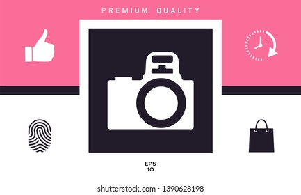 Camera symbol icon. Graphic elements for your design