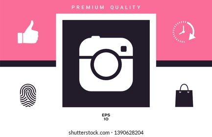 Camera symbol icon. Graphic elements for your design