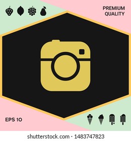 Camera symbol icon. Graphic elements for your design