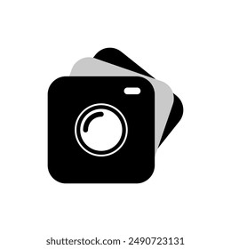 Camera symbol icon used for photography, web creation, product, merchandise, illustration on white background.