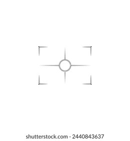 Camera symbol illustration. Pixel vector graphics - Vector.security camera lens line art icon.camera lens line art icon.Magazine clipping. Photo frame, camera capture, video recording viewing, scene o