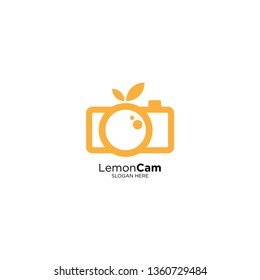 Camera symbol lemon fruit simple logo template vector illustration icon element - Vector illustration