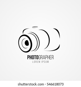 Camera symbol in modern style. Vector illustration. Logo