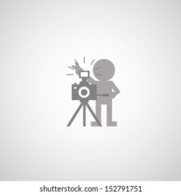 camera symbol on gray background