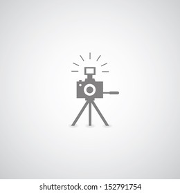 camera symbol on gray background