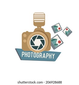 Camera symbol on white background,Retro colour concept,clean vector 