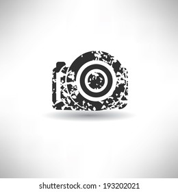 Camera symbol,grunge vector