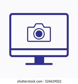 Camera Symbols and Computer Icon Symbol Vector Outline Design