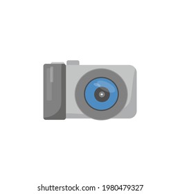 A camera for taking photos on a trip. Vector illustration.