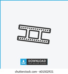 camera tape icon. simple outline camera tape vector icon. on white background.