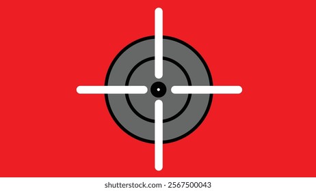 Camera target icon camera photo snapshot capture photograph on red background.