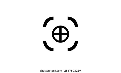 Camera target icon simple camera photo snapshot capture photograph on white background.