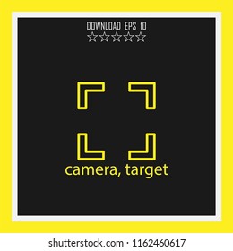 camera, target vector icon